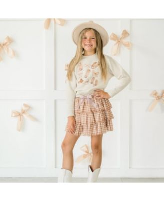 Girls' Gingham Printed Tulle Tiered Tutu - Baby, Little Kid, Big Kid