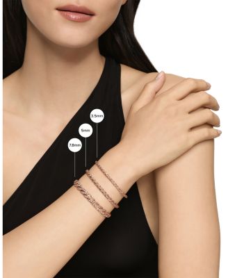 Sculpted Cable Flex Bracelet in 18K Rose Gold with Cognac Diamonds, 5mm