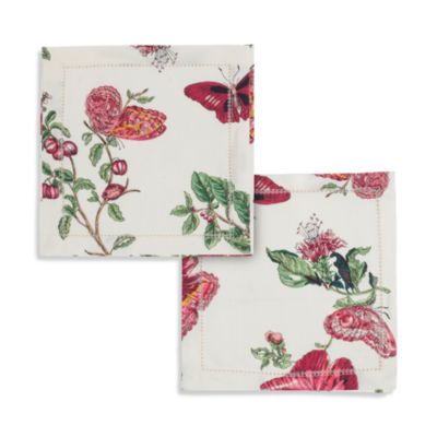 Baudin Butterfly Linen Cocktail Napkin, Set of 4