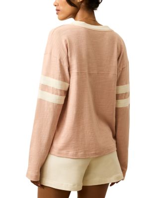 Slub Varsity V Neck Top