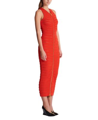  Long Sleeveless Dress in Crocodile Knit