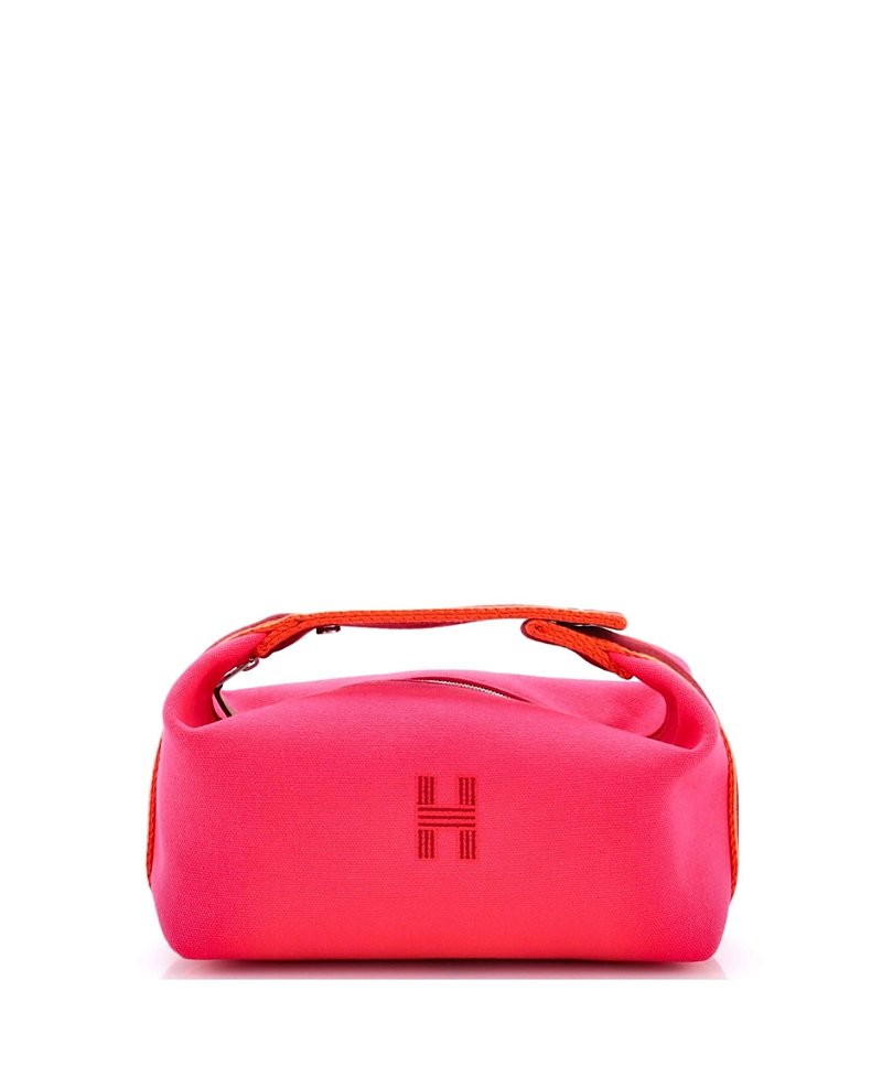 PRE-OWNED HERMES Pre-owned  Hermes Pm Bride-a-brac Travel Case Toile In Pink