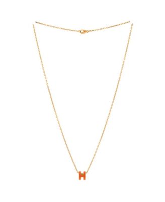  Mini Pop H Pendant Chain Necklace Metal and Enamel