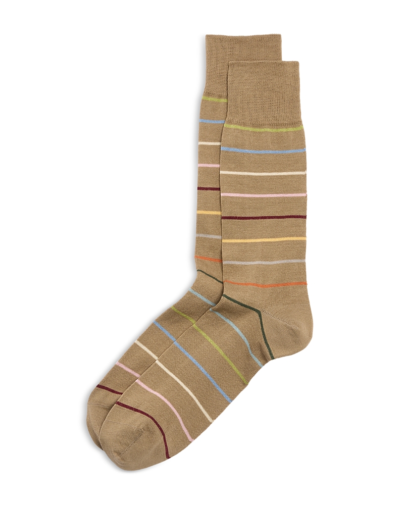 Paul Smith Stripe Crew Socks In Brown