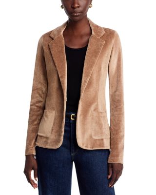Velour One Button Blazer