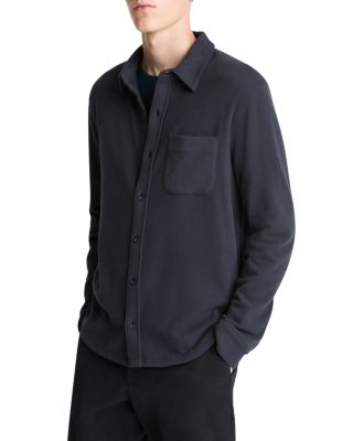 Solid Button Front Knit Shirt