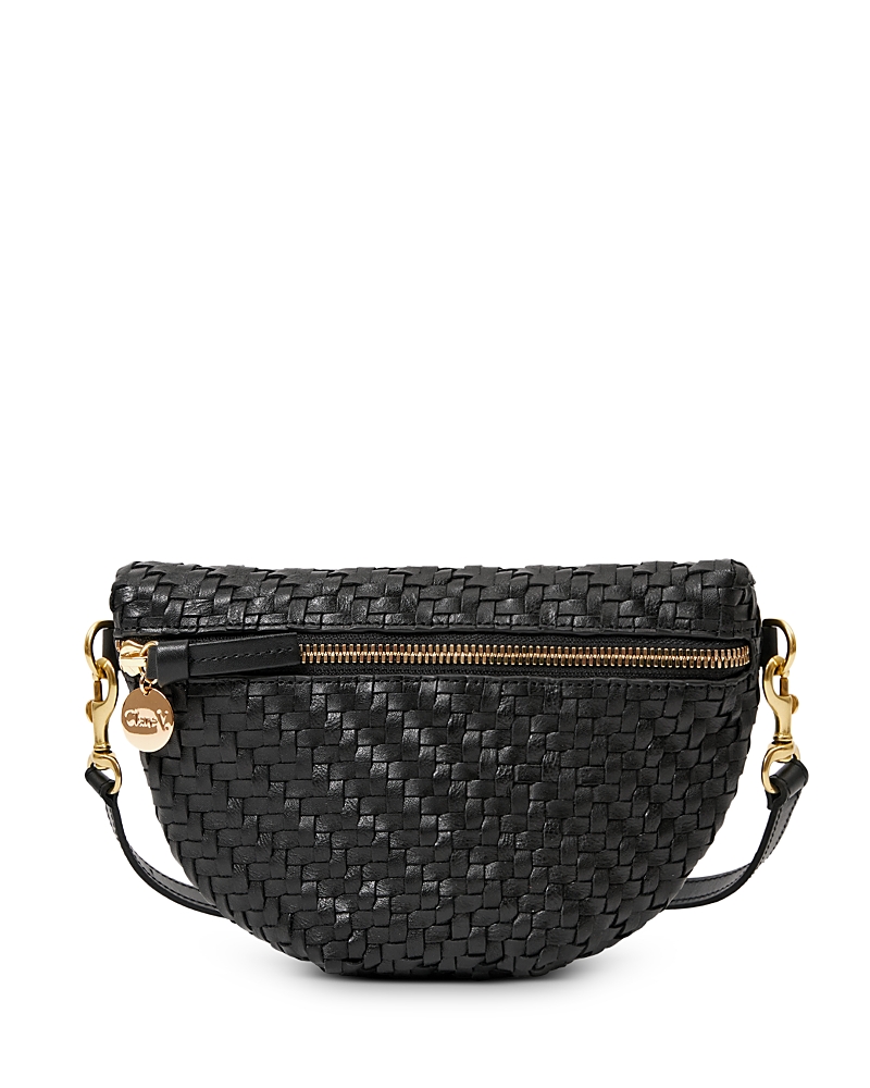 Clare V. Petite Woven Leather Fanny Pack