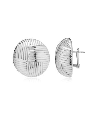  Sterling Silver Woven Button Earrings
