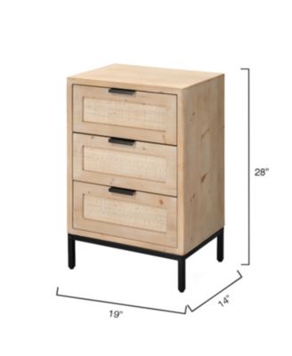 Reed 3 Drawer Side Table