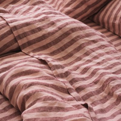 Pembroke Stripe Linen Blend Flat Sheet, Twin