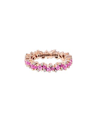 18K Rose Gold Pink Sapphire & Diamond Eternity Band