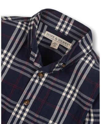 Boys&#39; Organic Stretch Poplin Long Sleeve Button Down Shirt - Big Kid