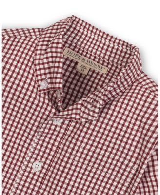 Boys' Organic Stretch Poplin Long Sleeve Button Down Shirt - Big Kid