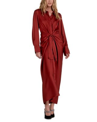 Long Sleeve Wrap Maxi Dress