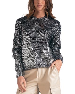 Metallic Threaded Hoodie