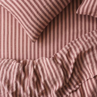 Pembroke Stripe Linen Fitted Sheet, Twin