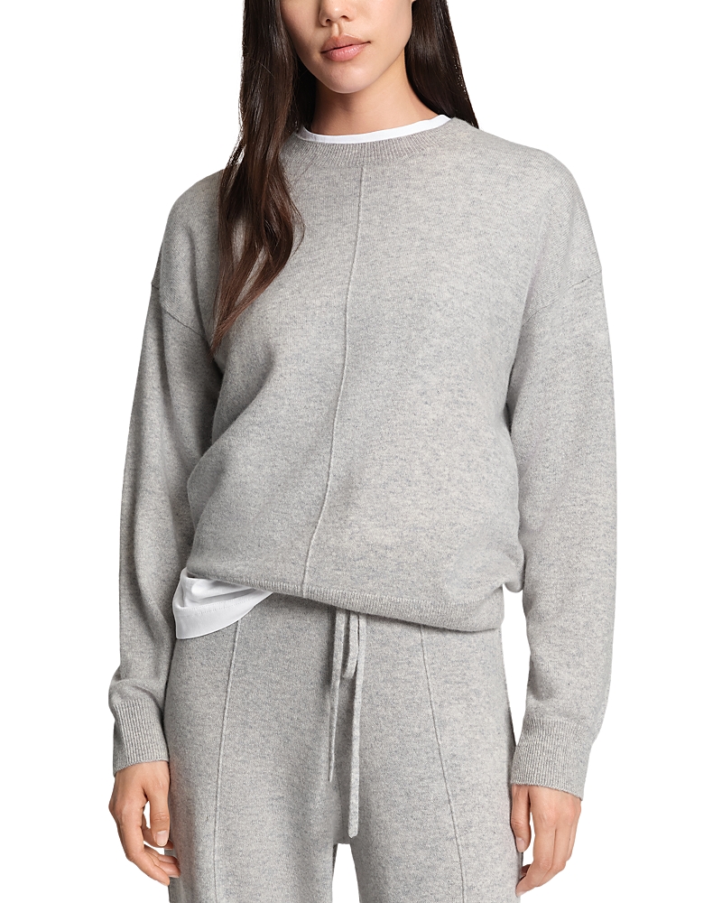 Hugo Boss Fascona Cashmere Crewneck Sweatshirt In Gray