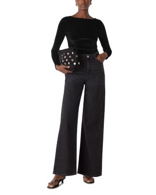 Boat Neck Velvet Top