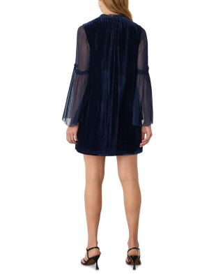 Velvet Sheer Sleeve Dress