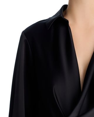 Satin Long Sleeve Maxi Gown - Exclusive