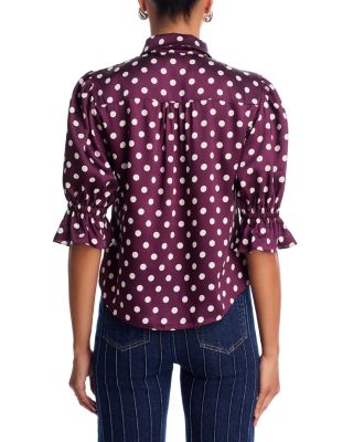 Camille Polka Dot Silk Blouse