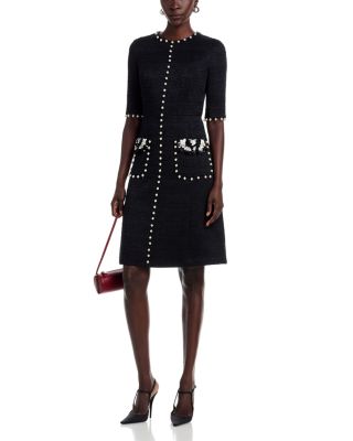 Boucl&eacute; Embellished Dress