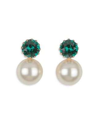 Ines Crystal & Imitation Pearl Drop Earrings 