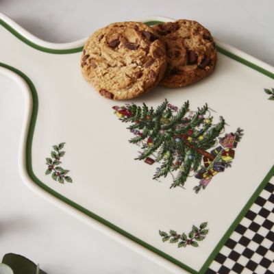 Christmas Tree Black &amp; White Serving Board, 13.5&amp;quot;