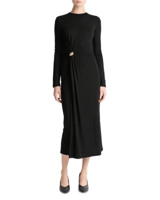 Side Drape Midi Dress