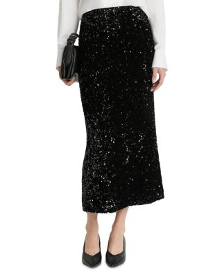 Sequin Velvet Maxi Skirt