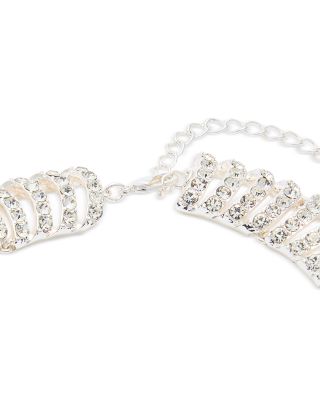 Rhinestone Chain Choker Necklace, 13"-15" - Exclusive