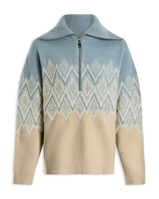Hedda Fair Isle Half Zip Sweater