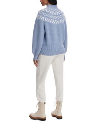Marcie Fair Isle Yoke Mock Neck Knit Sweater