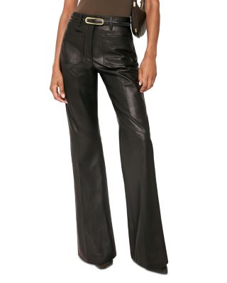 Priya Leather Flare Trousers