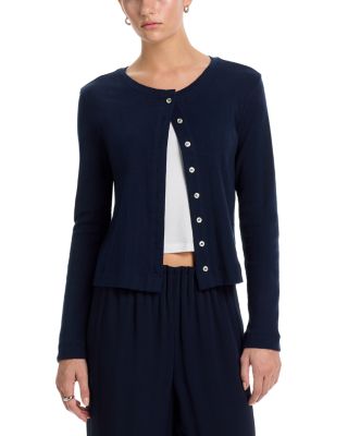 Pointelle Crewneck Cardigan