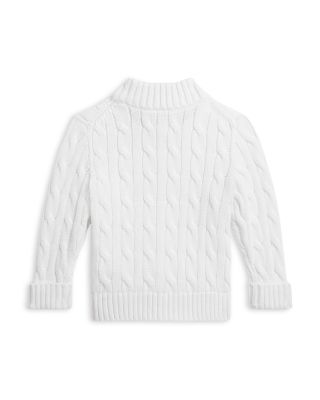 Boys' Cable Knit Cotton Full Zip Sweater - Baby