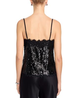 Lace Trim Sequin Tank - Exclusive