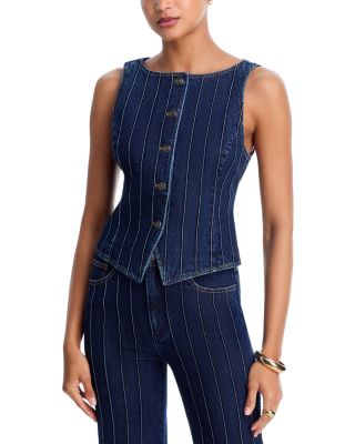 Denim Pintuck Camen Vest & Denim Pintuck Camen High Rise Jeans in Fontaine