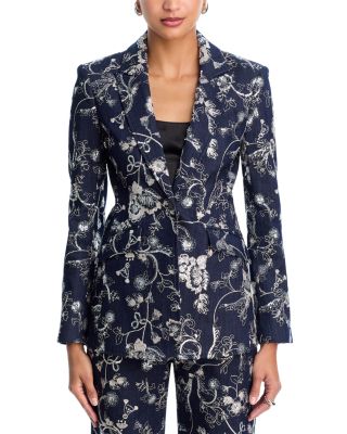 Garden Embroidered Denim Cheyenne Blazer & Garden High Rise Embroidered Denim Nolita Jeans