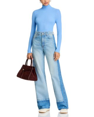 Taylor High Rise Wide Leg Jeans in Cloudy Colorblock