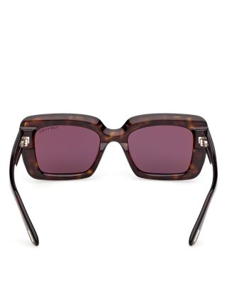 Leila Rectangular Sunglasses, 52mm