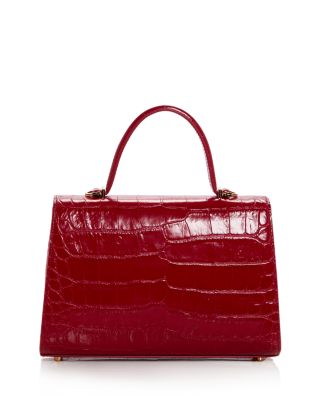 Medusa '95 Croc Embossed Leather Top Handle Bag 