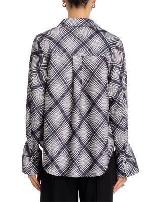 Wesley Lattice Print Crepe Back Satin Shirt