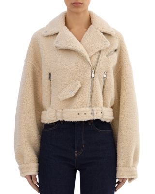 Cropped Sherpa Biker Jacket