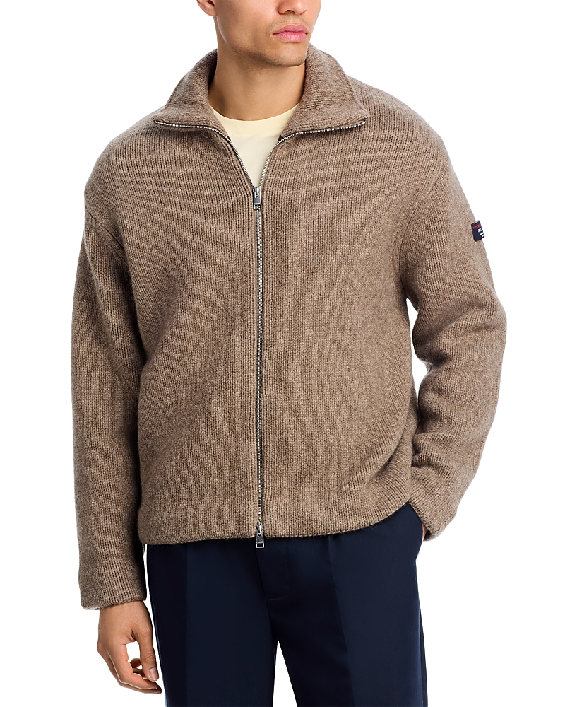 Frame X The Society Archive Zip Up Cardigan In Brown