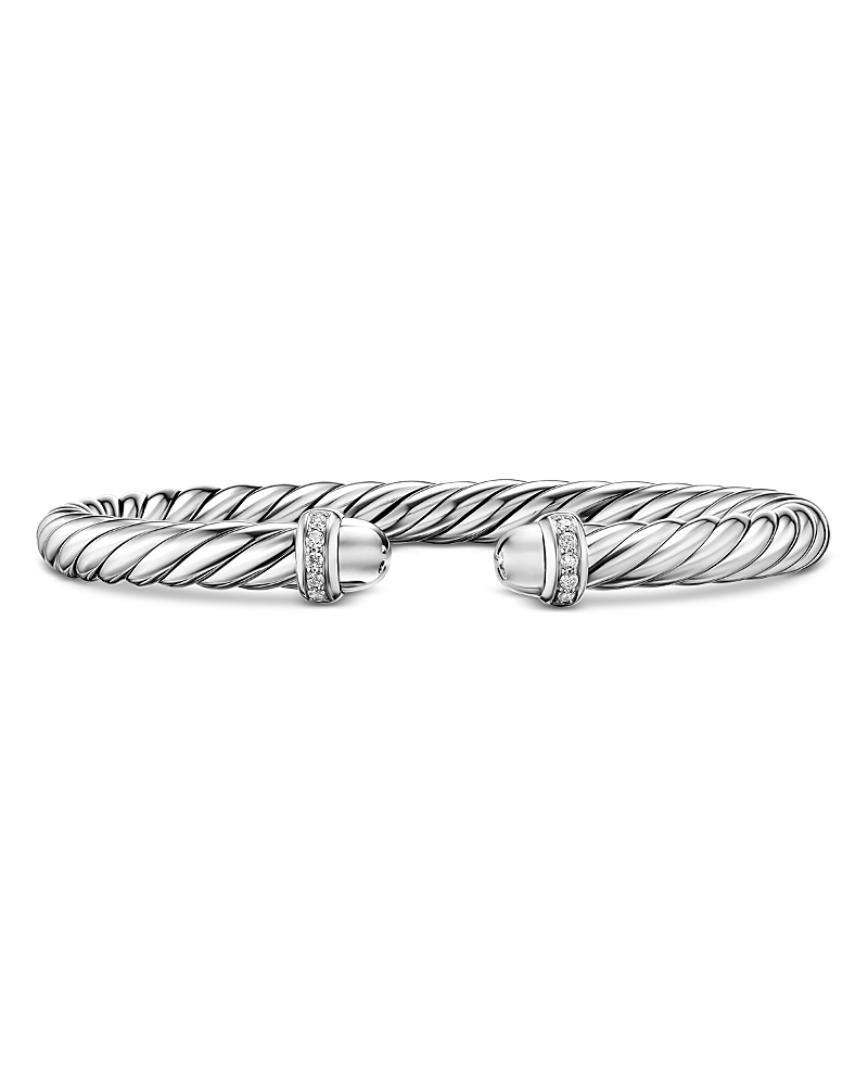 David Yurman Cable Flex Bracelet in Sterling Silver with Diamonds, 6mm