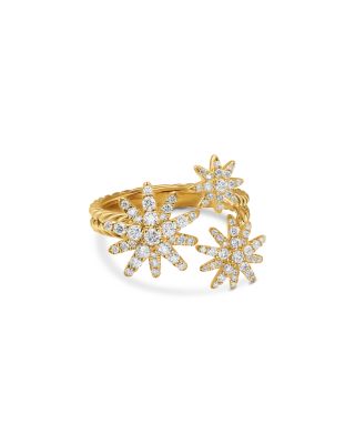 Starburst Multi Star Ring in 18K Yellow Gold with Diamonds, 17.7mm