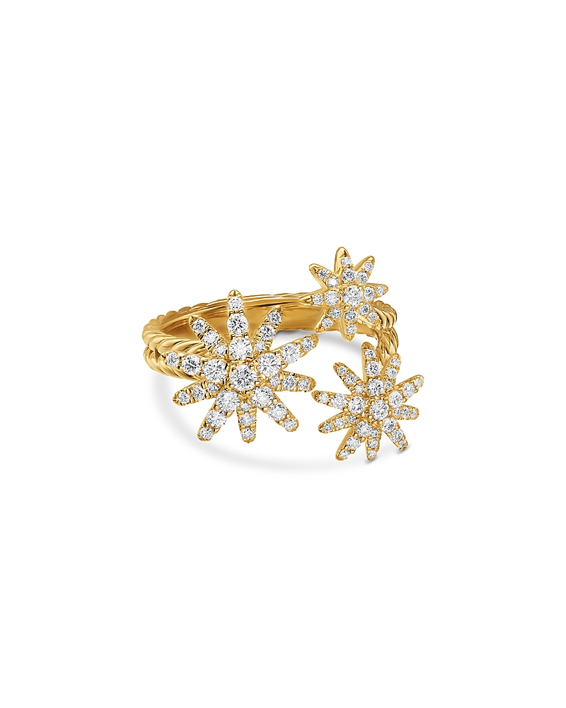 Starburst Multi Star Ring in 18K Yellow Gold with Diamonds, 17.7mm