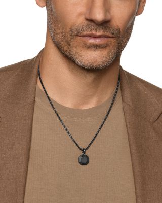 Men's Faceted Amulet in Black Titanium, 16mm