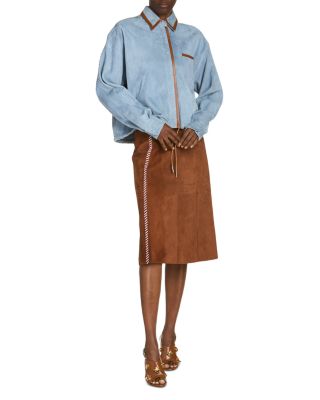 Suede Drawcord Shirt